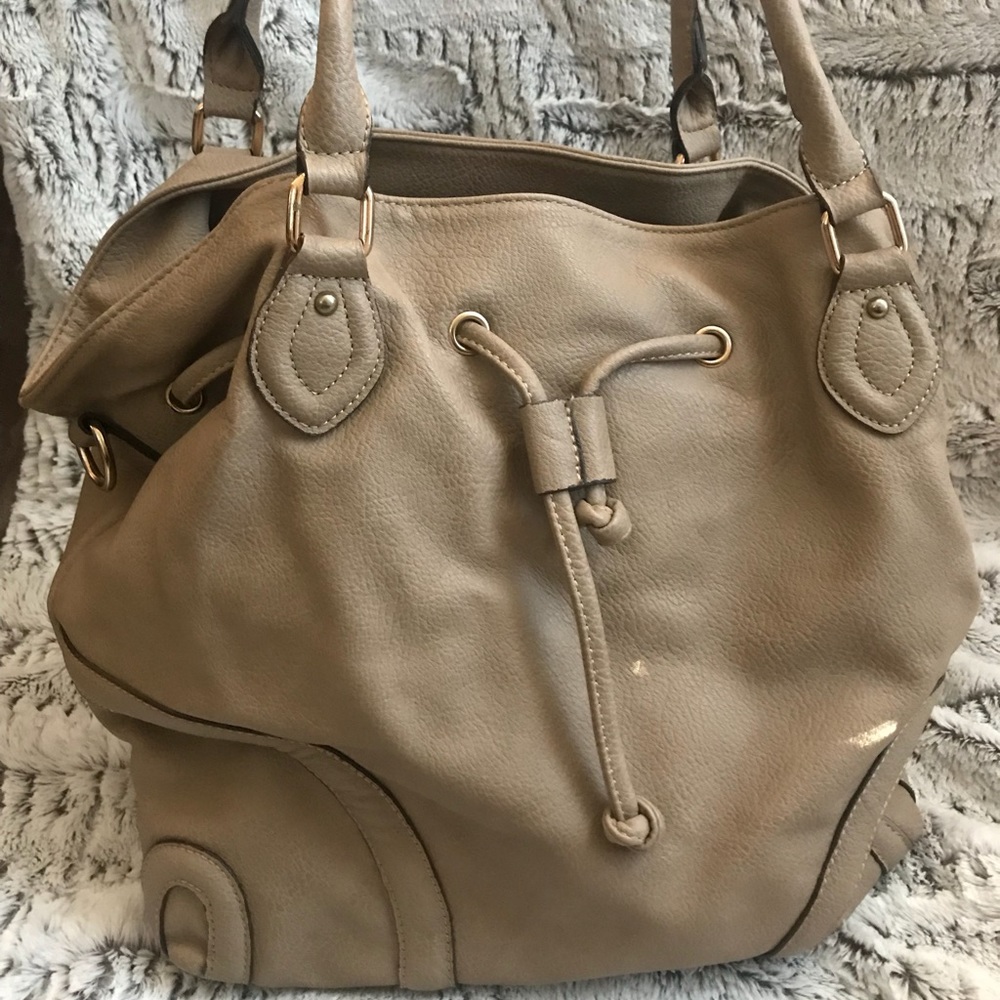Taupe faux leather/vegan Tote
